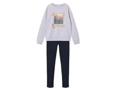 Name It sweatsæt orchid petal/dark sapphire med print